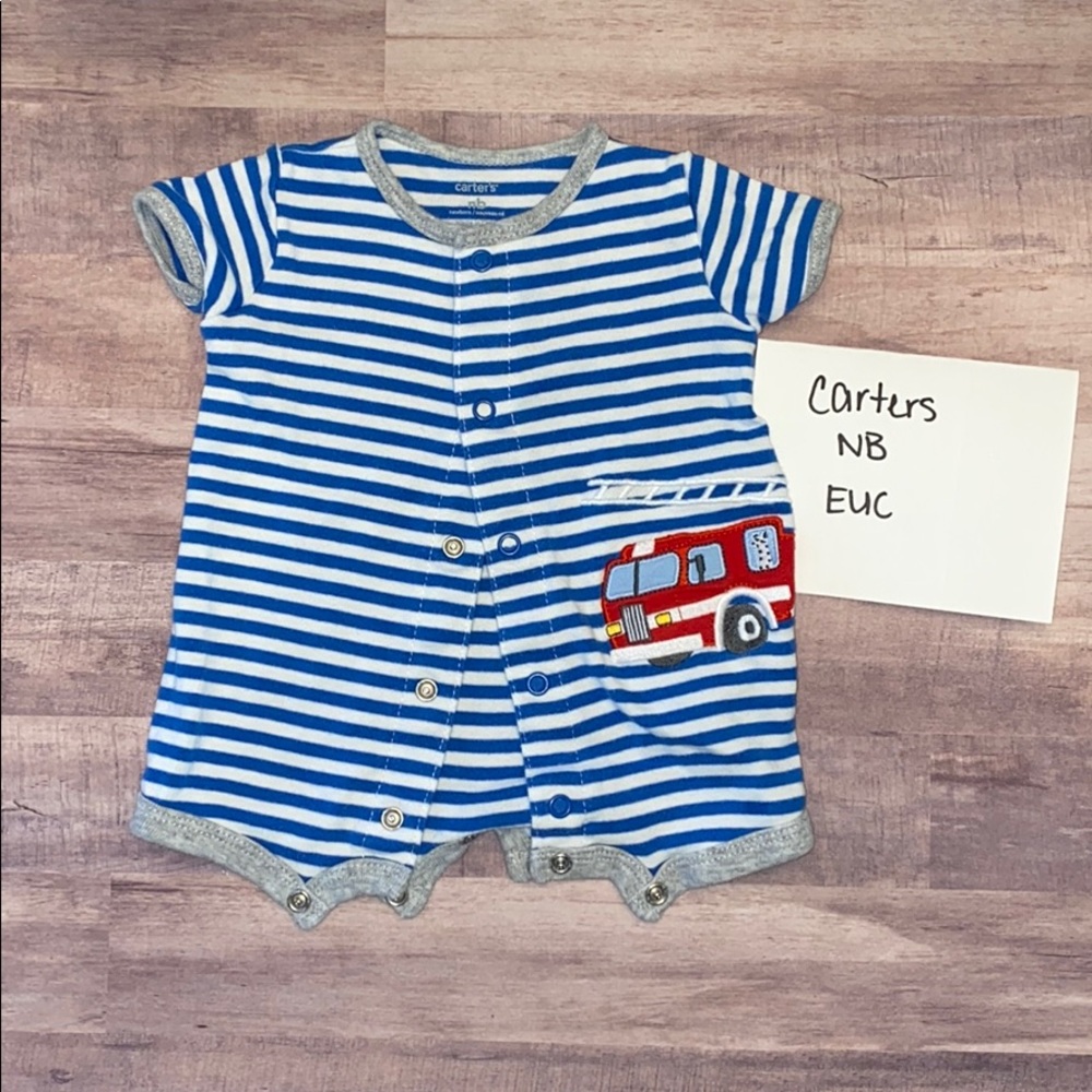 Carters NB fire truck romper